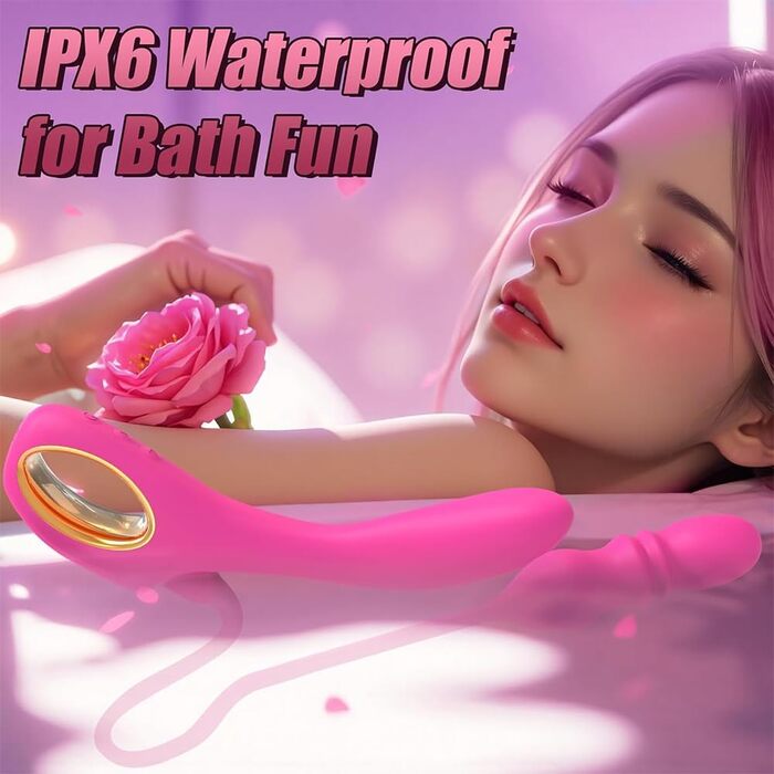 Вібратор для жінок 2-в-1 з G-точкою та анальним вібратором, 10 режимів вібрації та 10 телескопічних режимів, функція удару. Інтимні іграшки для жінок та пар