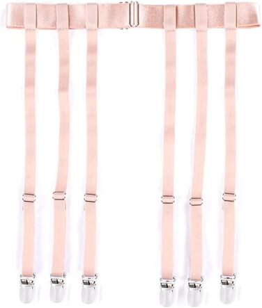 Гірчичний пояс на стегна з металевими кліпсами, 6 шкіряних ремінців з зажимами для підтяжок