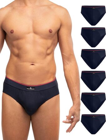 Труси чоловічі DANISH ENDURANCE (6 шт.) - бавовна, дихаючі, м'які, з еластиком, без етикетки (Темно-синій/Червоний, L)