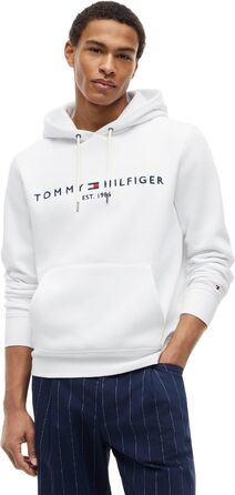 Чоловічий худі Tommy Hilfiger з капюшоном та логотипом, білий (розмір M)