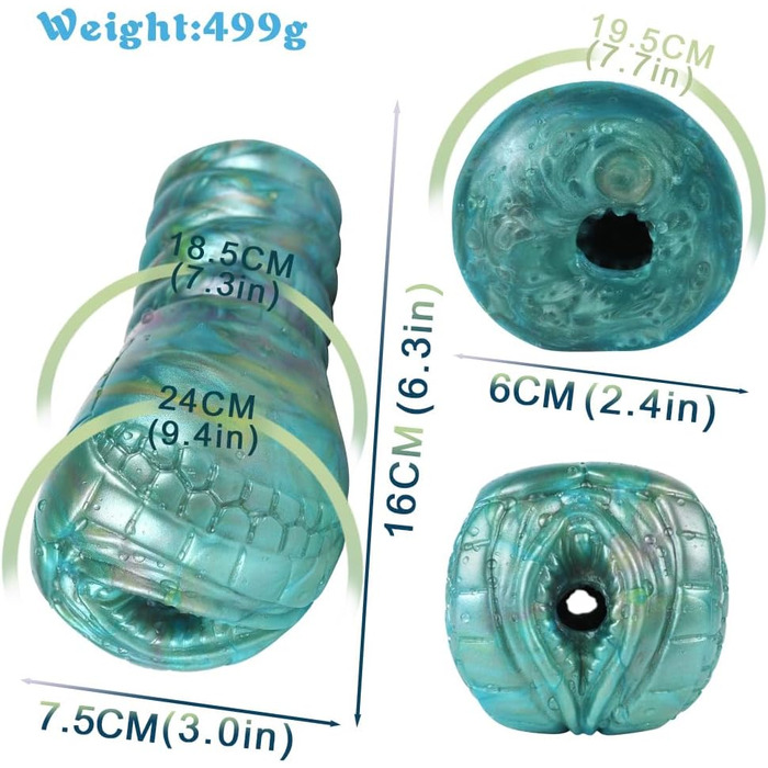 Іграшка для чоловіків Jixaxe Alien Monster - реалістична мастурбатор з вагінальним та анальним отвором