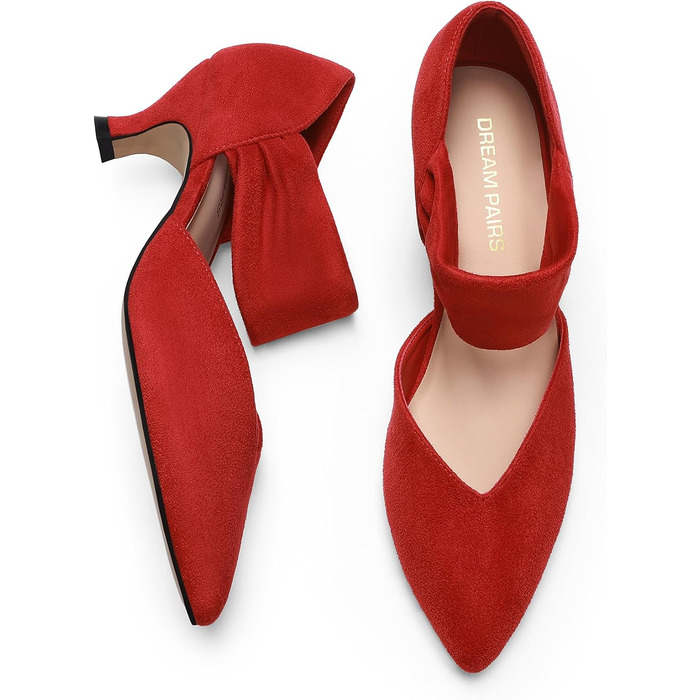Жіночі туфлі-човники Dream Pairs з закритим носком, червоні, розмір 41.5 EU