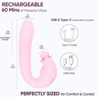 Вібратор кролик Selove 5-в-1 з ротаційною головкою для клітора – іграшка для дорослих (рожевий)