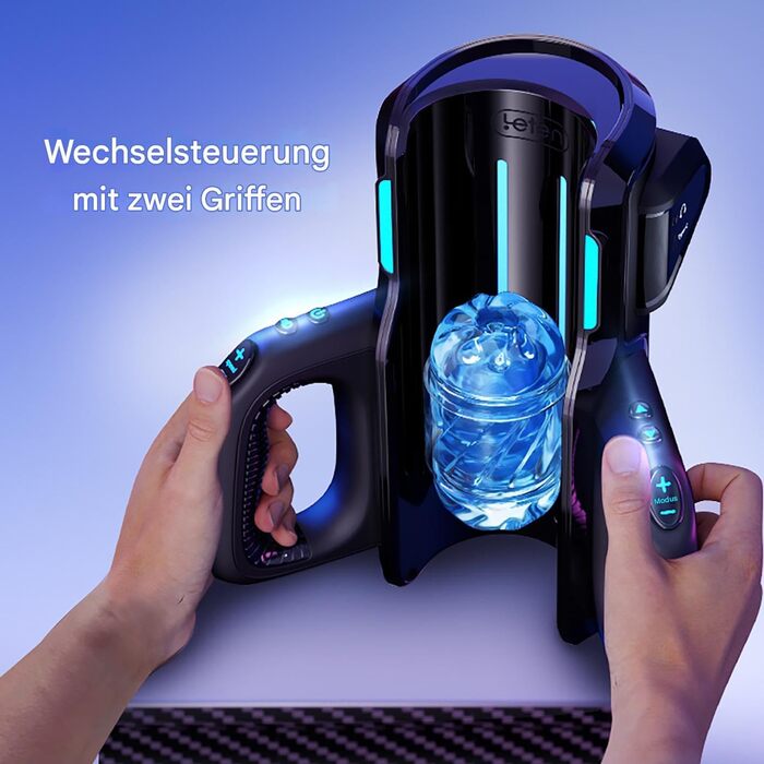 Електричний мастурбатор Leten King Pro з телескопічною функцією, 2 насадки та підставка для телефону