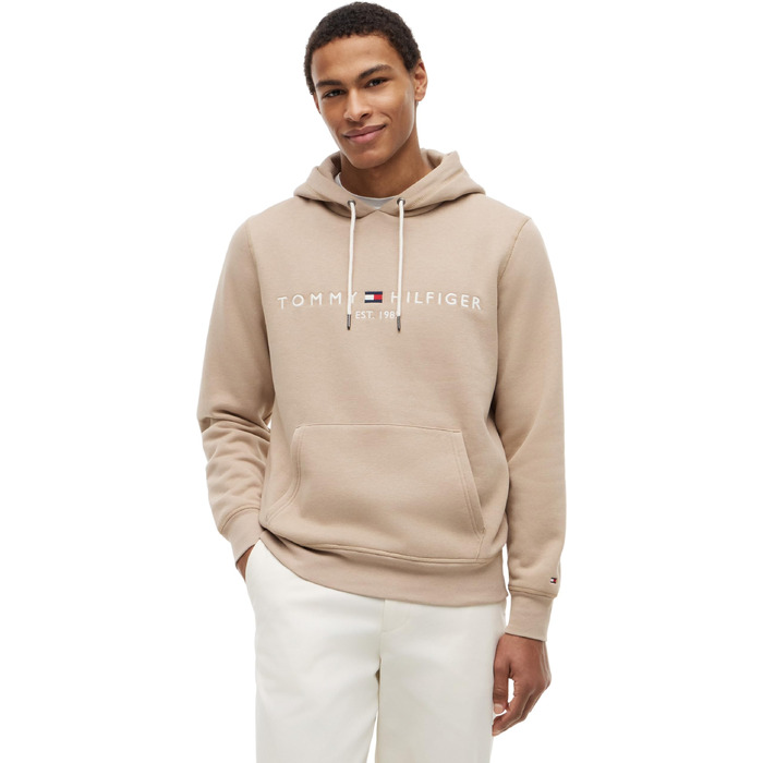 Чоловічий худі Tommy Hilfiger з капюшоном та логотипом, колір Beige Batique Khaki, розмір M
