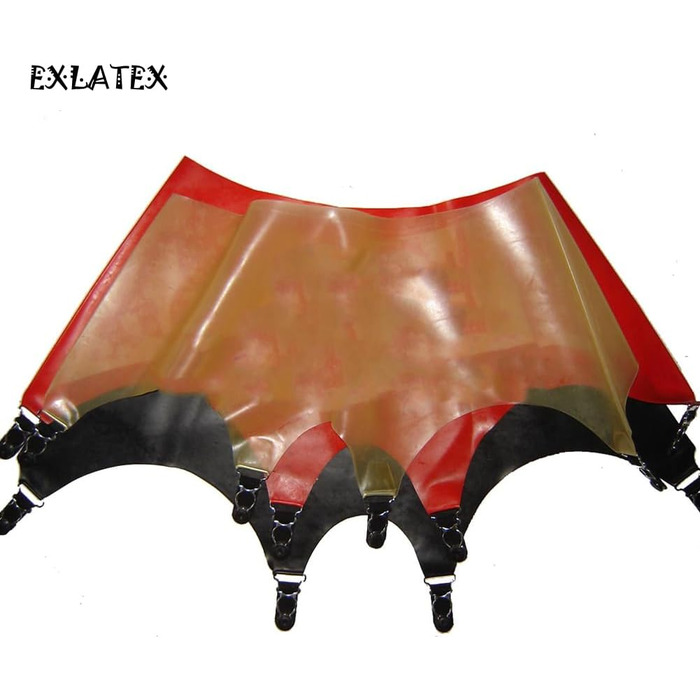 Латексний ремінь EXLATEX з пластиковими кліпсами, чорний, розмір S