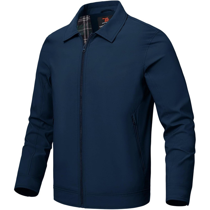 Чоловіча демісезонна куртка-бомбер Rdruko на осінь, темно-синя (розмір 4XL)