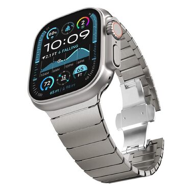 Металевий ремінець CHANCHY для Apple Watch Ultra 3/2/1, Series 11/10/9/8/7/6/5/4/3/2/1, SE — сталевий браслет-заміна (42, 44, 45, 46, 49 мм), титановий колір