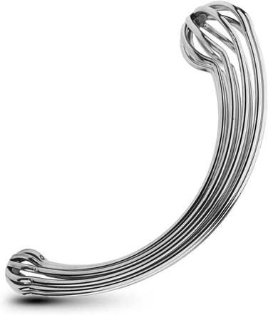 Анальний стимулятор з подвійним наконеччям для чоловіків та жінок, металевий, L, срібний