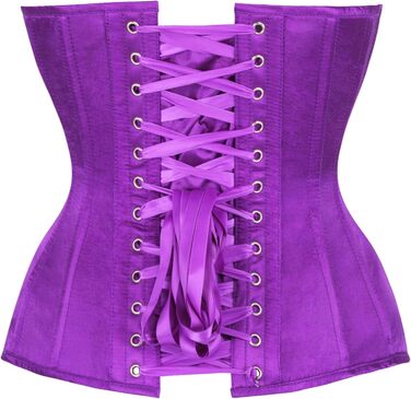 Корсет Daisy Corsets з темного фіолетового атласу, Overbust, сталеві ребра, виріз на шиї, XS