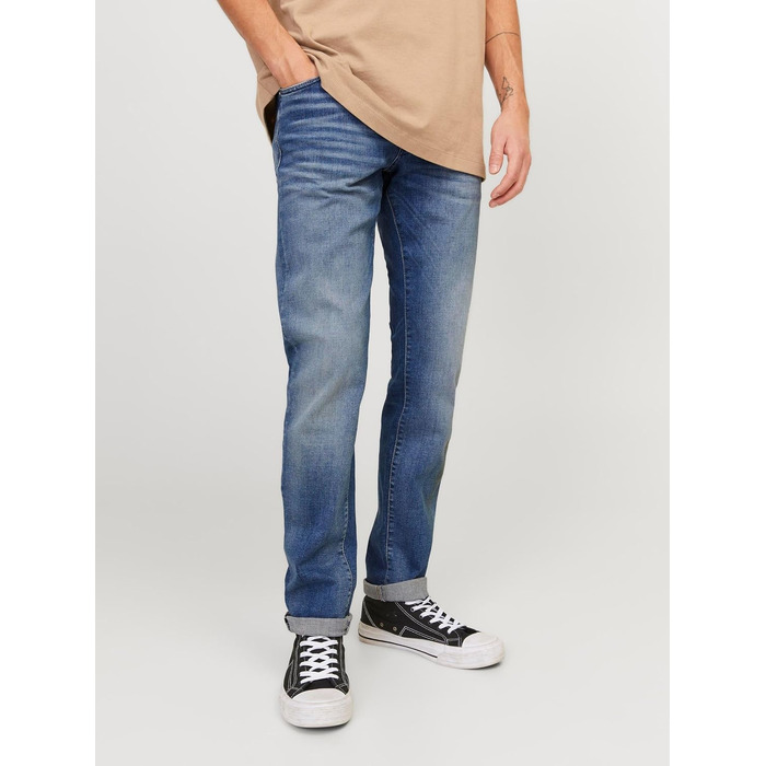Чоловічі джинси Jack & Jones Slim Fit JJIGLENN синього кольору, denim