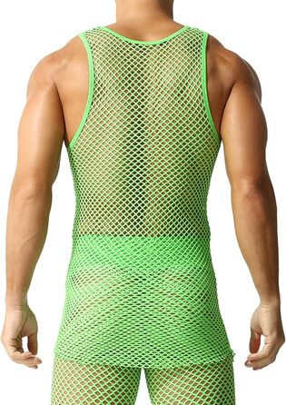 Чоловіча сітка QiaTi - прозора футболка-сітка, довга модель (зелена, M)