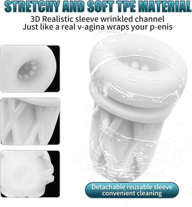 Електричний мастурбатор для чоловіків QgLust з 7 режимами вібрації та 7 режимами всмоктування, з інтегрованою голосовою взаємодією