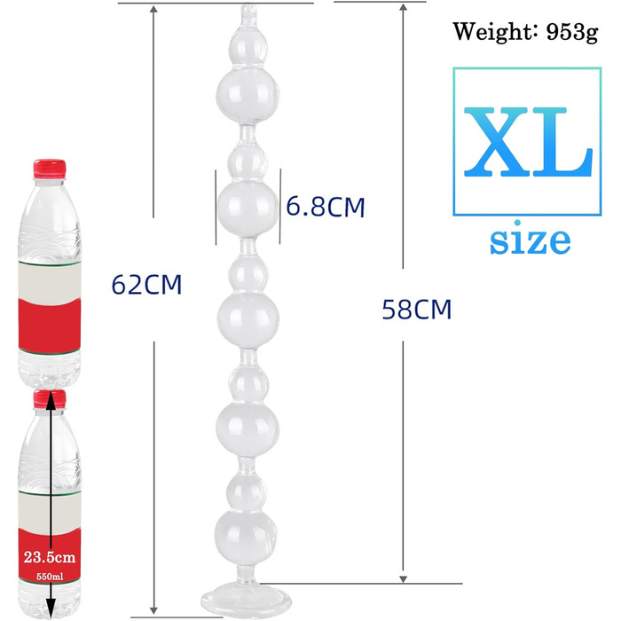 Анальні іграшки для дорослих: набір анальних кульок та дildo Ultralang (XL)