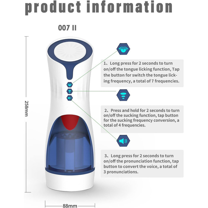Електричний мастурбатор JFRong з автоматичним керуванням, 7 функцій лизання та 4 функції всмоктування для чоловіків