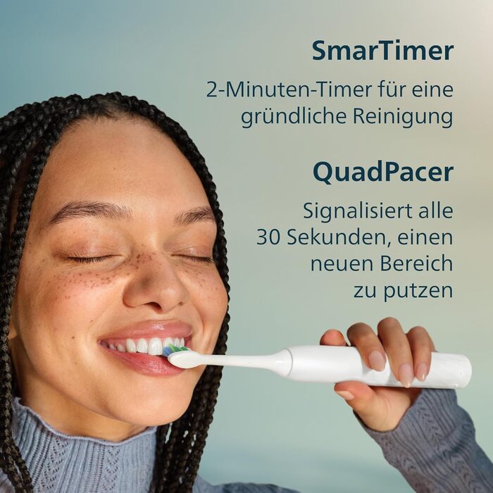 Електрична звукова зубна щітка Philips Sonicare Series 2100 (HX4021/01), 2 рівні інтенсивності, EasyStart, SmarTimer, біла