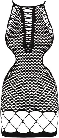 Чорна мереживна сукня Orion Netzkleid для жінок: сексуальна, з вирізами на талії, глибоким декольте, облягаюча фігуру