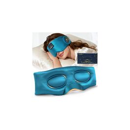 Маска для сну з Bluetooth-навушниками MUSICOZY з натурального шовку та mulberry silk, 3D затемнення, бездротові навушники для сну, комфортна для сну на боці, акумулятор 14 год, зелена