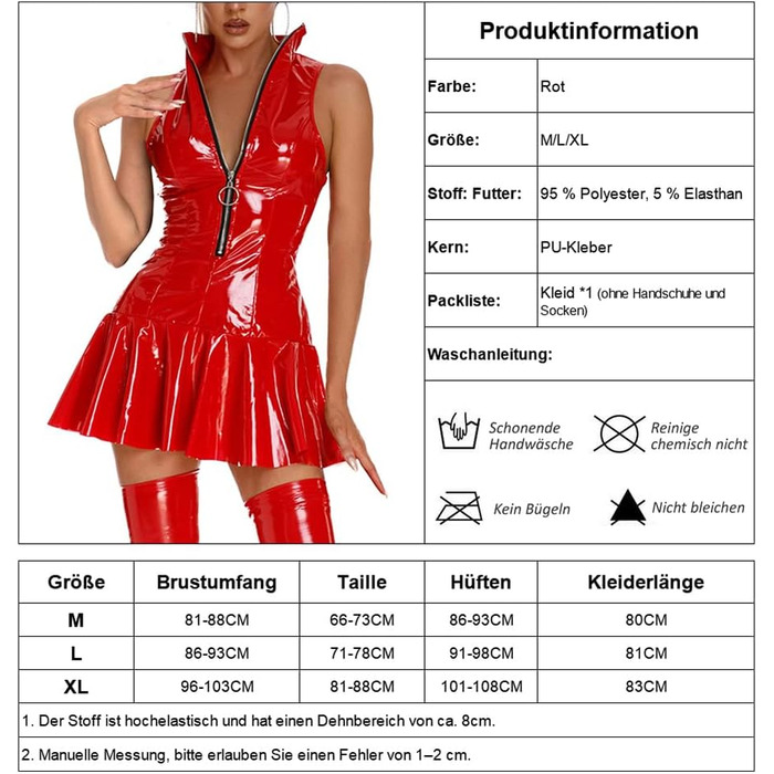 Міні-сукня з ефектом мокрого блиску з лакової шкіри, червона. Сукня-кацуїт, фігурна, без рукавів, з блискавкою спереду, з розгорнутою спідницею, облягаючого крою. Ідеальна для вечірок.