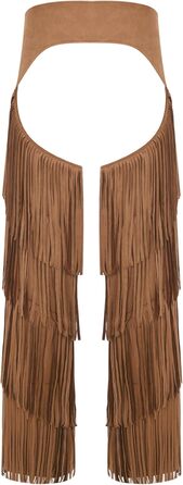 Чоловічі штани ковбойські західного стилю MSemis з бахромою, з регульованим поясом для карнавалу, вечірок та фестивалів, колір коричневий, розмір 3XL