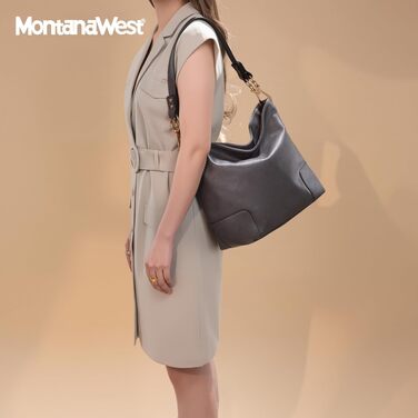 Жіноча сумка-хобо середнього розміру Montana West Special-grey: стильна сумка через плече з верхньою ручкою