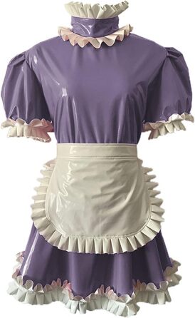 Міні-плаття в стилі готичної лоліти QJZM Plus Size з ПВХ, з шортами, для домашнього використання, темно-фіолетове, 7XL