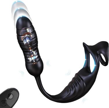 Вібратор для чоловіків NAIXBTY з подвійною вібрацією та стимуляцією простати. Анальний плагін, кільце для пеніса. Іграшки для дорослих
