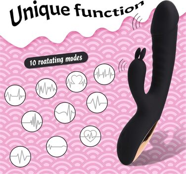 Вібратор силіконовий для G-точки, 10 режимів, нагрів, чорний - для жінок