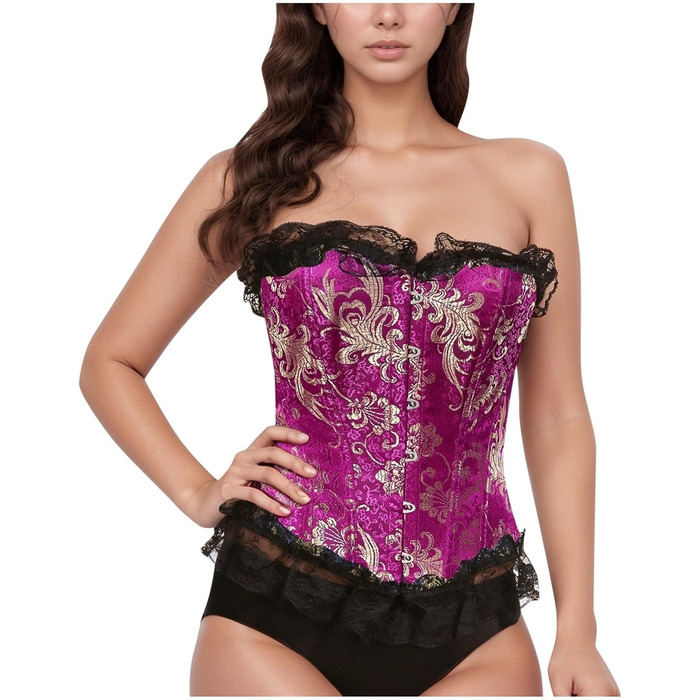 Жіноче корсетне приглушення грудей, корсет-топ, корсетний тренажер талії, жіночий корсет з мереживом, червоний (6XL)