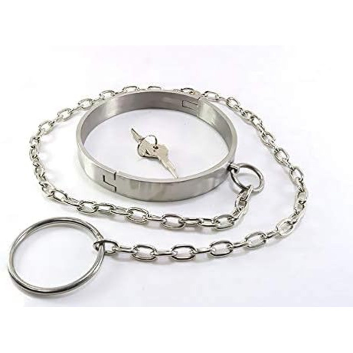 ZWFUN О-подібне намисто-ошейник SM Bondage, аксесуари для БДСМ, срібний аксесуар для сексуальних ігор, для жінок, чоловіків, пар, для тренувань, сексуальні іграшки (S:11.6 см)