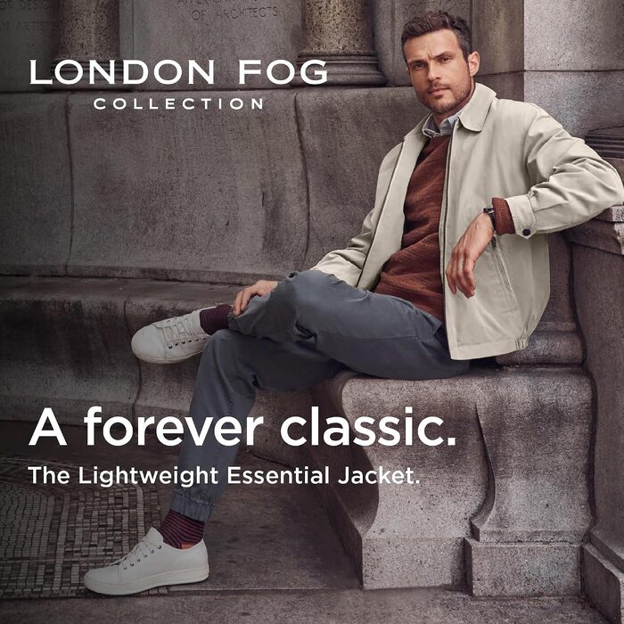 Чоловіча куртка для гольфу London Fog на блискавці, колір Camel, розмір M (стандартні та великі розміри)