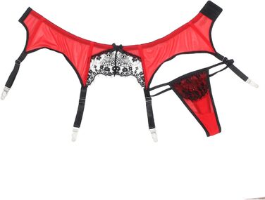 Жіночий поясок-стрічка з мережива, великий розмір, сексуальний поясок для стегон, з 4 вінтажними ремінцями, кліпсами, червоний/Подорож, однотонний (Getaway Solids) 14