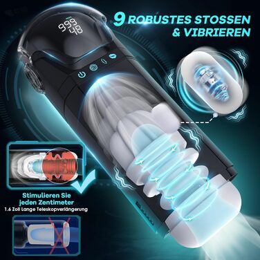 PRONFANS Мастурбатор для чоловіків з 9 режимами вібрації та стимуляції, 3D реалістична жіноча імітація, пеніс-насос, іграшка для дорослих