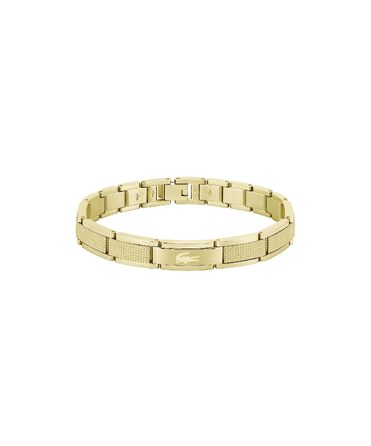 Чоловічий браслет Lacoste STENCIL зі сталі з застібкою-карабіном, колір Yellow Gold