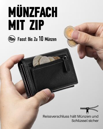 Чоловічий гаманець зі смарт-відділенням, RFID-захистом та вікном для фото, чорний з хрестоподібним візерунком, на 11 карток