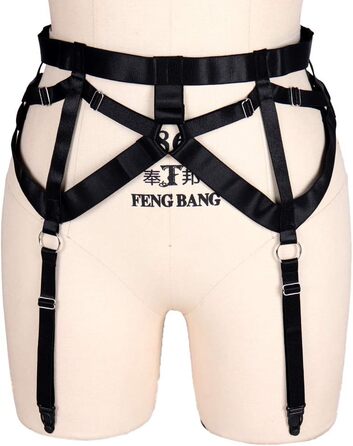 Жіночий корсет-накидка з пряжками, 4 кліпси, на шкарпетки, стилі Harajuku, універсальний розмір, чорний