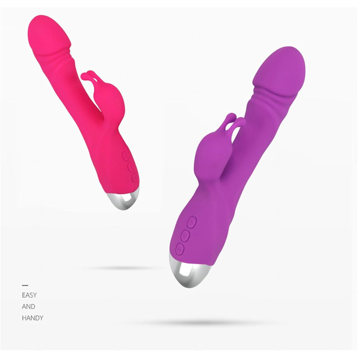 Вібратор для жінок Klitoris та G-точка, Rabbit Silikon, 10 режимів, анальний дildo, реалістичний секс-іграшка, фіолетовий