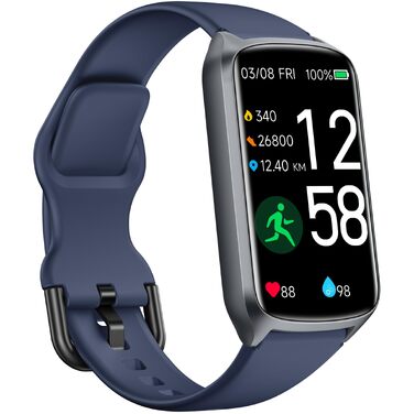 Фітнес-трекер Smart Watch для жінок та чоловіків, водонепроникний 5ATM, моніторинг SpO2, пульсу та сну, 20+ режимів тренувань, крокомір, темно-синій