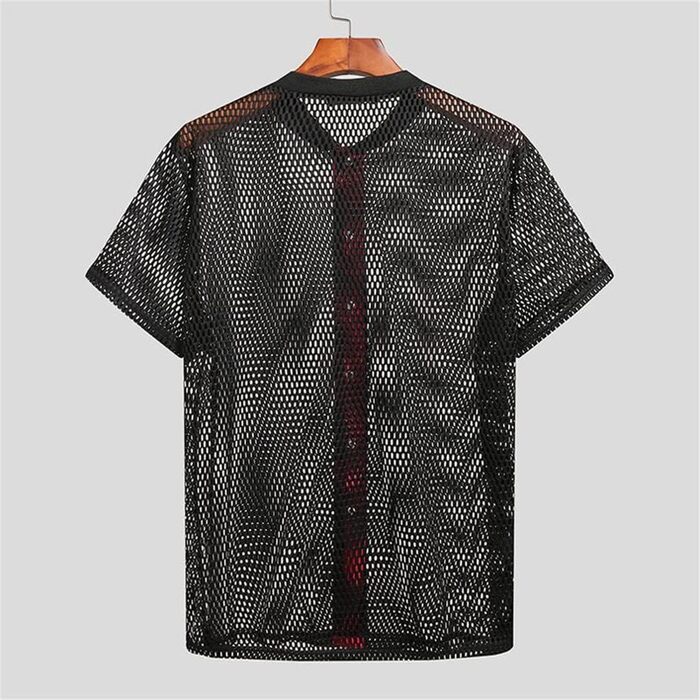 Чоловіча сорочка з мереживом та патчами в стилі American Style, короткий рукав