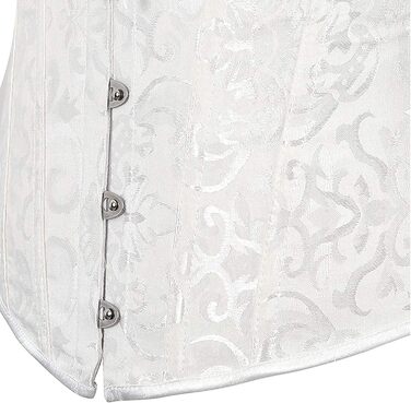 Корсет жіночий Oytto готичний з мереживом, атласний, з кісточками, на шнурівці, пов'язаний, топ-боді, весільний, білий, M