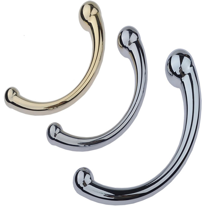 Анальний стимулятор Doppelkopf з подвійним наконеччям: стик, кульки, для чоловіків та жінок. Стимулятор G-точки, вагінальний/анальний дилататор, метал, золото, L, преміум якість