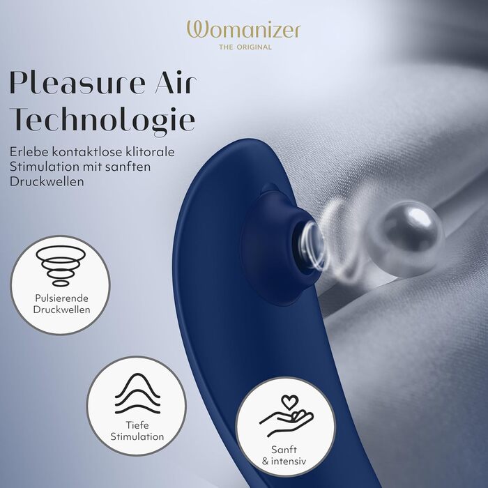 Womanizer Premium: вібратор для клітора з ефектом тиску | Інтимна іграшка для жінок | Чорний