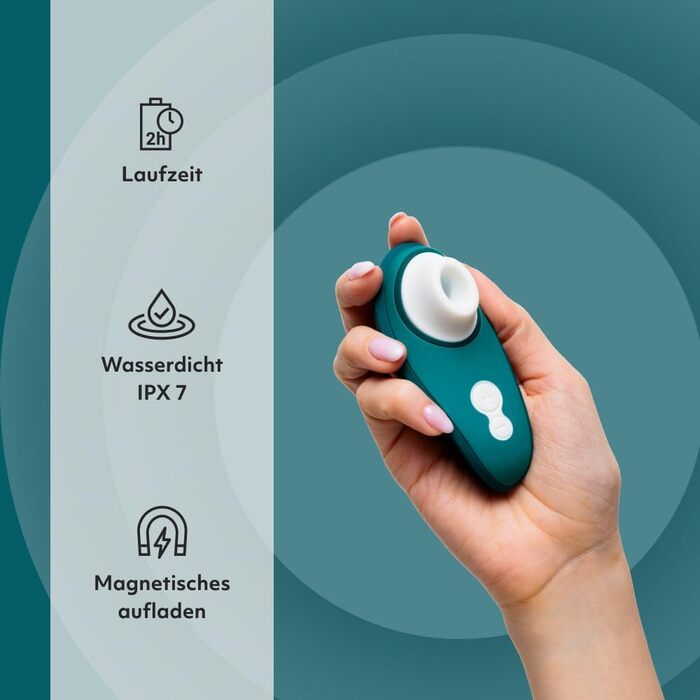 Womanizer Pleasure Air Toy: Вібратор для клітора з 8 рівнями інтенсивності, водонепроникний, перезарядний, для жінок та пар, колір – шавлія (Petrol, Liberty 2)