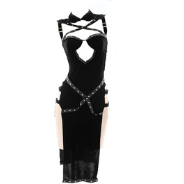 Костюм для косплею JasmyGirls: Ангел/Демон, Чонгсам, Асасин. Костюм для ролевих ігор, сексуальний, з розрізом, з шипами.