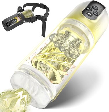 Автоматичний електричний мастурбатор-чаша для чоловіків: 7 режимів всмоктування + 7 режимів обертання, 3-в-1, вібратор для пеніса, секс-іграшка