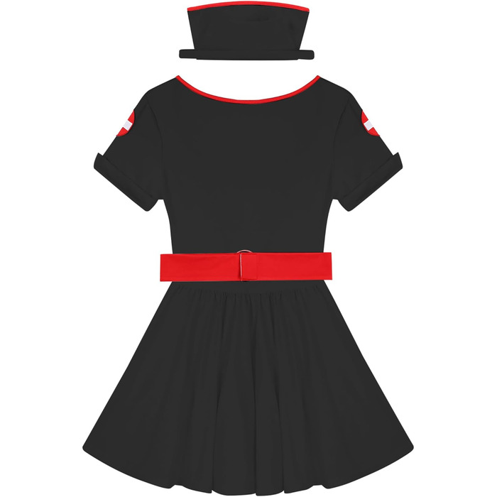 Костюм медсестри Freebily: сексуальний набір для косплею, нічна сорочка, babydoll, білий (3XL, чорний)