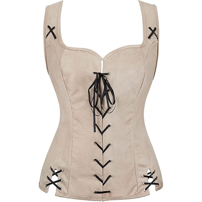 Корсет жіночий корсаж, корсаж у стилі стимпанк, вінтажний готичний корсет, бюстєри стимпанк, корсет на повну груди, шнурування, коректор постави, спідня білизна, топ-корсет, топ-корсет для жінок XL, бежевий