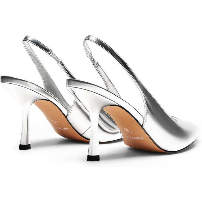 Жіночі туфлі-човники Dream Pairs із закритим носком, сріблясті, розмір 40.5 EU