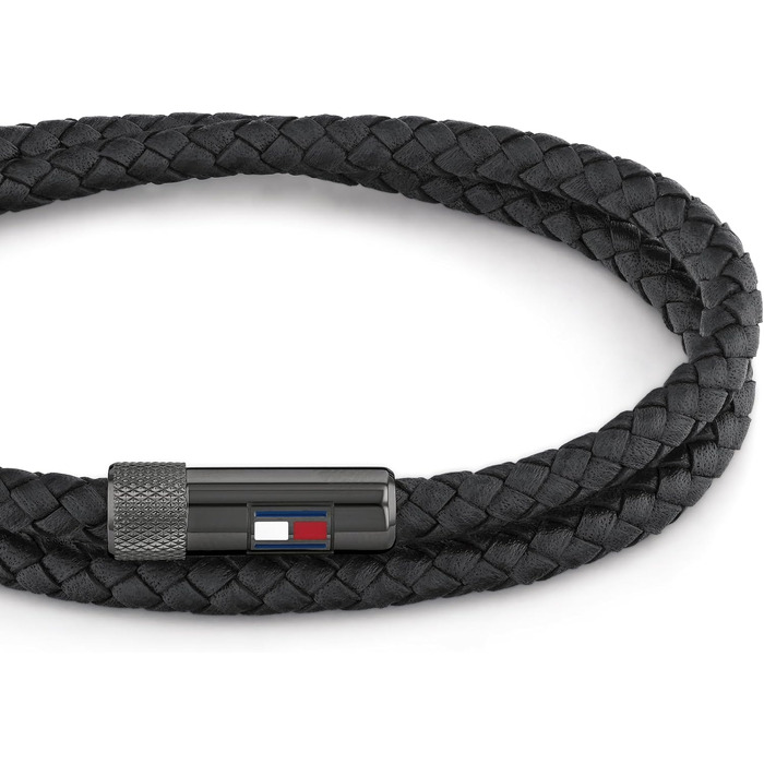 Шкіряний браслет Tommy Hilfiger для чоловіків з магнітною застібкою, чорний