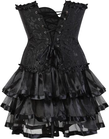 Корсетне плаття в готичному стилі Moulin Rouge, корсет, спідниця, великі розміри S-3XL (XL, 01 Темно-синій)